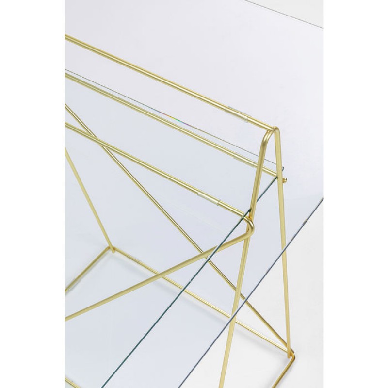 Table Polar Brass Matt 8mm Tempered Glass